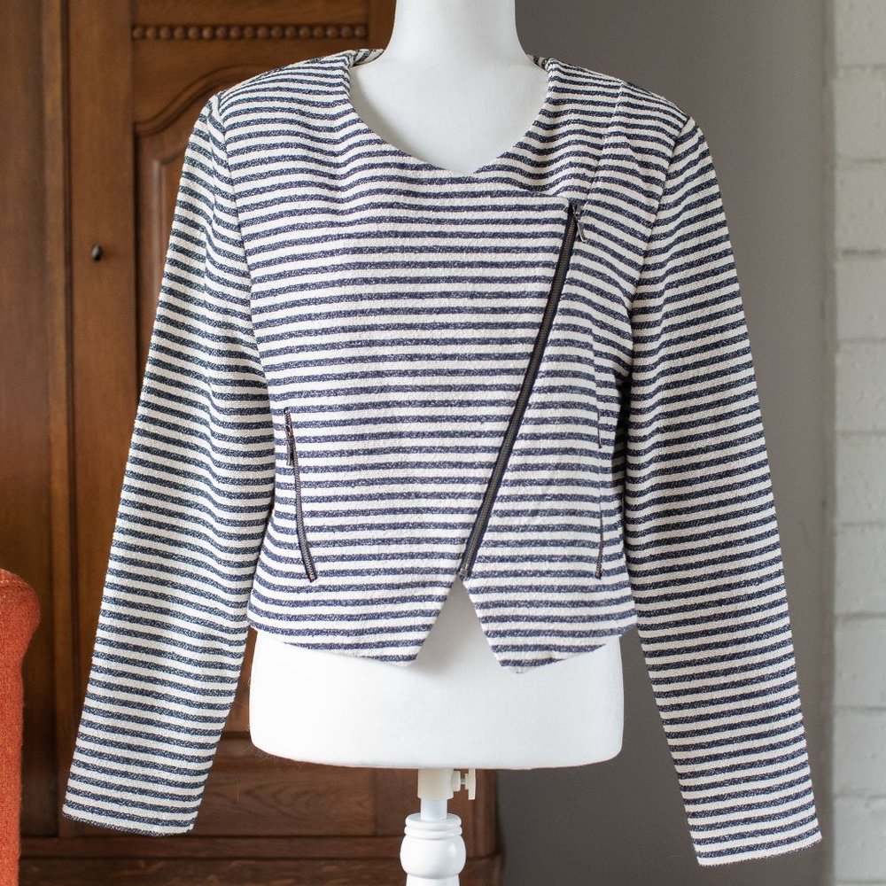 Tart Collection Wyatt Stripe Moto Zip Blazer